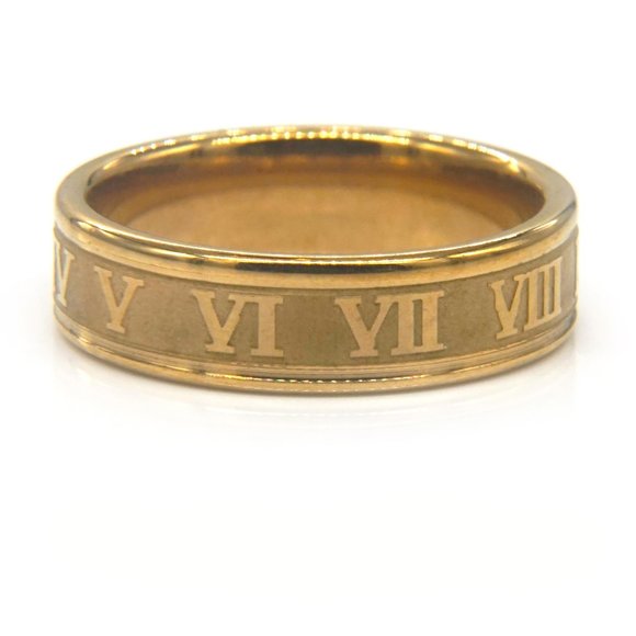 Roman numerals  gold wedding bans. - Picture 2 of 4